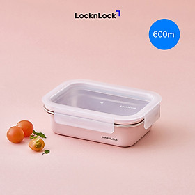 Hộp đựng thực phẩm bằng thép không gỉ LocknLock Color Coated STS Container nhiều dung tích - 600ml - Hồng