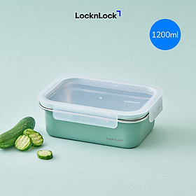 Hộp đựng thực phẩm bằng thép không gỉ LocknLock Color Coated STS Container nhiều dung tích - 1.2L - Xanh lá