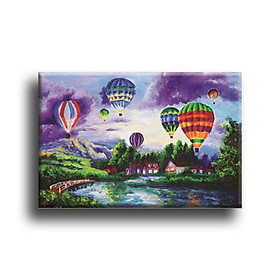Tranh Canvas Vicdecor khí cầu đua sắc TCV0041
