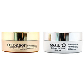 Combo 2 Mặt Nạ Mắt Blumei: Snail Hydrogel Eye Patch + Gold & EGF Hydrogel Eye & Spot Patch