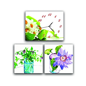 Đồng hồ tranh Hoa dại 2 Vicdecor DHT0137