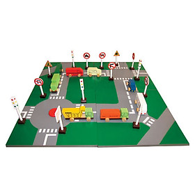 Đồ Chơi Gỗ Xếp Mô Hình Vietoys Sa Bàn Giao Thông VT3P-0011