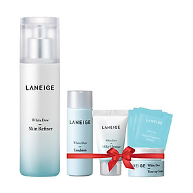 Nước Cân Bằng Làm Trắng Da Laneige White Dew Skin Refiner 270280623 (120ml) + Bộ Dưỡng Trắng Da White Dew 4 Món