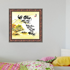 Mua Tranh Thư Pháp TÌNH CHỒNG NGHĨA VỢ V44-18 (46 x 46 cm) Thế Giới Tranh Đẹp