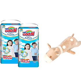 Combo 2 bịch tã quần Goo.N Premium gói cực đại size XXL36 (36 miếng) + Tặng 1 thú bông con hươu