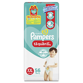 Tã/ Bỉm Quần PAMPERS Giữ Dáng Gói Cực Đại Size XXL (56 miếng, 15-25kg), Chống Xệ