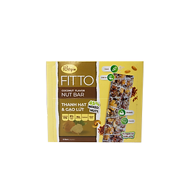 Bánh Ăn Sáng Ngũ Cốc Gạo Lứt Và Các Loại Hạt Điều Đậu Phộng Mè – FITTO Coconut Bar 210gr (Hộp 6 thanh hạt)