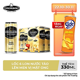 Lốc 6 Lon cao Strongbow vị Táo nguyên bản 330ml x 6 Lon