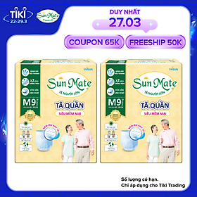 Combo 2 Tã Quần Người Lớn Sunmate Mềm Mại M9 9 Miếng