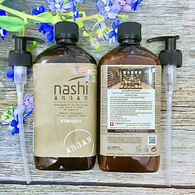 Bộ dầu gội xả Nashi Argan - 500ml, phục hồi tóc hư tổn siêu mềm mượt