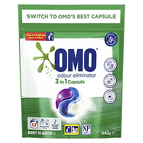 Túi viên giặt xả OMO tiện lợi công nghệ Anh Quốc (17 viên/Túi)