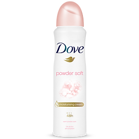 Xịt khử mùi Dove Powder Soft Hương phấn thơm Dưỡng da Sáng mịn dành cho nữ, 135ml