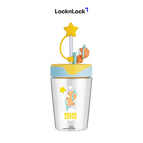 Ly nhựa LocknLock Dream Catcher ABF779YEL 520ml có nắp đậy ống hút - Màu