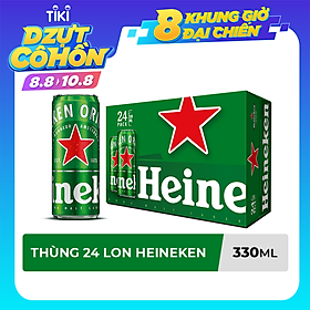 Thùng Bia Heineken 24 Lon Cao Sleek (330ml / Lon)