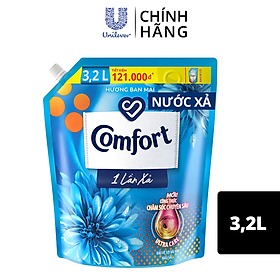 Nước Xả Vải Comfort Giữ Màu & Bền Vải Một Lần Xả Hương Ban Mai túi 3.2L