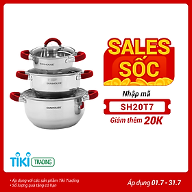 Bộ nồi Inox 3 đáy SUNHOUSE SHG2303MRA