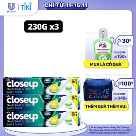 Combo 3 Kem đánh răng dạng gel Closeup Trắng Răng Tự Nhiên Muối Biển &