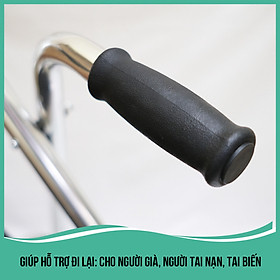 Khung tập đi LUCASS W9 - Có ghế ngồi bọc da cho người già