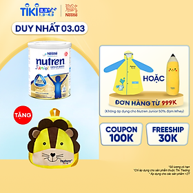Chuỗi cửa hàng Mẹ & Bé 23 Sản phẩm dinh dưỡng y học Nutren Junior cho trẻ từ 1-12 tuổi 850g tăng trưởng 3 chuẩn: Thế chất, Đề kháng, Tư duy - Tặng balo con hổ