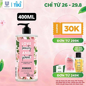 Sữa Dưỡng Thể 400Ml Love Beauty And Planet Làm Sáng Da Delicious Glow Với 100% Tinh Dầu Hoa Hồng Bulgaria