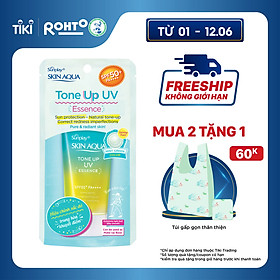 Tinh chất chống nắng nâng tông dành cho da dầu/hỗn hợp Sunplay Skin Aqua Tone Up UV Milk (Mint Green) (dành cho da sáng, có khuyết điểm đỏ) (50g)