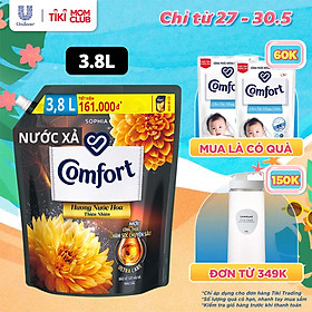 Nước Xả Làm Mềm Vải Comfort Giữ Màu & Bền Vải Sophia Hương Nước Hoa Thiên Nhiên 3.8L