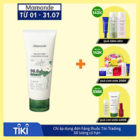 Sữa Rửa Mặt Tạo Bọt Làm Sạch Lỗ Chân Lông Và Mụn Đầu Đen Mamonde Micro Deep Cleansing Foam (150ml) 110651468