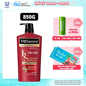 Dầu Gội Tresemmé Keratin Smooth Tinh Dầu Argan Và Keratin Vào Nếp Suôn Mượt (850g)