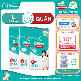 Combo 3 Tã Quần Pampers Giữ Dáng Mới Gói Đại M60/L54/XXL44/XL48