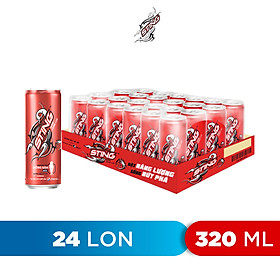 Thùng 24 Lon Nước Tăng Lực Sting Dâu (320ml/Lon)