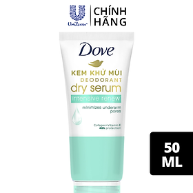 Kem khử mùi Dove tinh chất serum dành cho nữ với Collagen & Vitamin E dưỡng da sáng mịn & thu nhỏ lỗ chân lông, 50ml