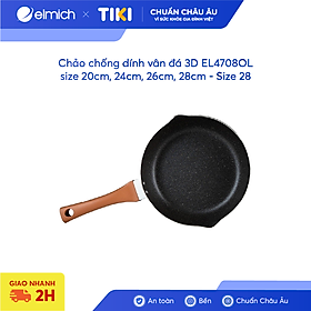 Chảo chống dính vân đá 3D EL4708OL size 20cm, 24cm, 26cm, 28cm