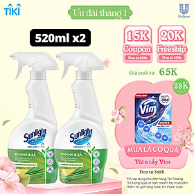 Combo 2 Nước lau đa năng Sunlight Chanh & Sả Phiên bản nâng cấp từ Cif