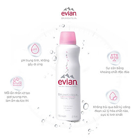 Xịt khoáng cấp ẩm và làm dịu da Evian Brumisateur 150ml