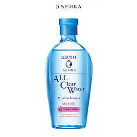 Combo Nước tẩy trang dưỡng trắng Senka All Clear Water Micellar Formula White 230ml + Sữa rửa mặt tạo bọt chiết xuất đất sét trắng Senka Perfect White Clay 50g