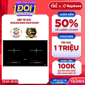 Bếp Đôi Điện Từ Inverter Nagakawa NAG1214M - Hàng Chính...