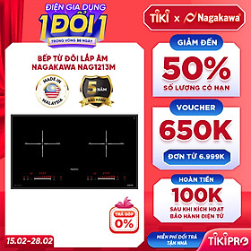 Bếp Đôi Điện Từ Inverter Nagakawa NAG1213M - Hàng Chính...
