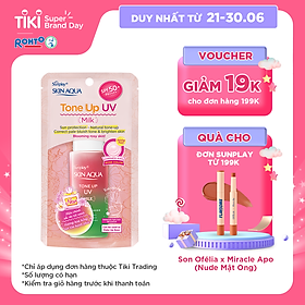 Sữa Chống Nắng Nâng Tông Dành Cho Da Dầu/Hỗn Hợp Sunplay Skin Aqua Tone Up UV Milk Happiness Aura (Rose) (Cho Da Sáng Hồng, Khuyết Điểm Xanh) (50g)