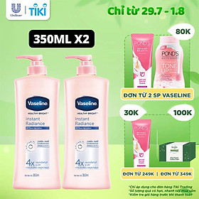 Combo 2 Sữa dưỡng thể dưỡng sáng da tức thì VASELINE Healthy Bright