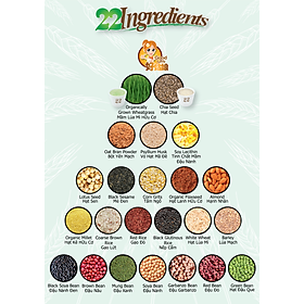 Hộp Bột ngũ cốc dinh dưỡng cao cấp 22 Complete Nutrimix - Wheat Grass (Mầm lúa mì) - 750g