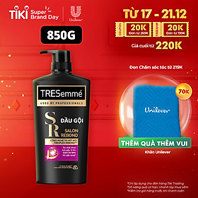 Dầu gội TRESEMME Salon Rebond Cho tóc hư tổn do tạo kiểu Công Nghệ Tái Kết Nối Giúp ngăn gãy rụng tóc 850g