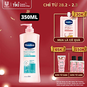 Sữa Dưỡng Thể 350Ml Vaseline Dưỡng Ẩm Sáng Da Fresh & Bright 10X Niacinamide Giúp Da Sáng Khỏe Mịn Căng Tinh Chất Menthol Mát Lạnh Như Tuyết Tan Trên Da