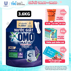 Nước giặt OMO Matic chuyên dụng Cửa Trước Lavender Khử Mùi Thư Thái 3.6kg