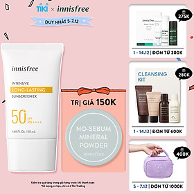 Kem chống nắng lâu trôi innisfree Intensive Long Lasting Sunscreen SPF50+ PA++++ 50ml