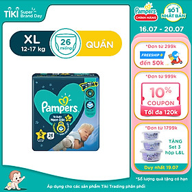 Tã quần Pampers ngủ ngon XL26/XXL22/L30