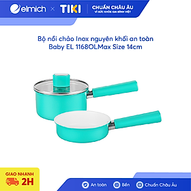 Bộ nồi chảo Inox nguyên khối an toàn Baby EL 1168OLMax Size 14cm