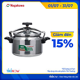 Nồi Áp Suất Cơ Nagakawa NAG1471 (7 Lít) - Làm Bằng Hợp Kim Nhôm Cao Cấp Siêu Bền - Dùng Với Bếp Gas, Bếp Hồng Ngoại - Hàng Chính Hãng