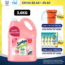 Chai Nước Rửa Chén 3.6kg Sunlight Mềm Dịu Không hại da tay Hương Bưởi &