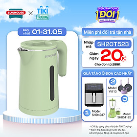 Ấm Đun Siêu Tốc Inox 2 Lớp Sunhouse SHD1353 (1.8 Lít) - Hàng Chính Hãng