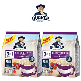 Combo 2 Thức Uống Yến Mạch Quaker 3in1 Vị Dâu Berry 450g